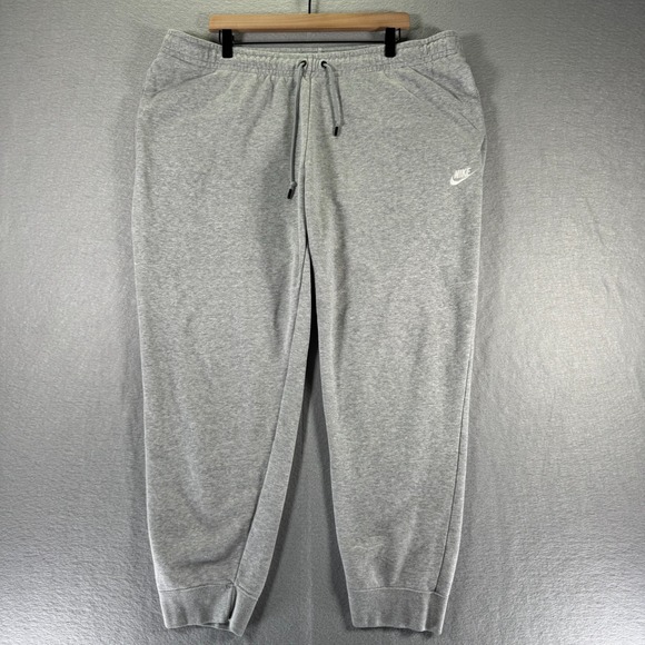 Nike Sweatpants Joggers Mens 2XL Gray Club Fleece Swoosh Comfort Classic Active - Picture 1 of 12